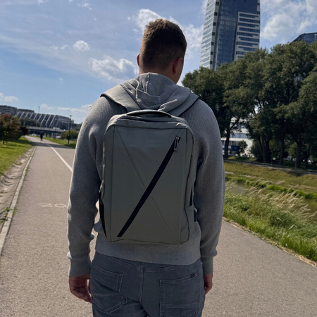 Plecak szkolny młodzieżowy szary z USB, pojemny, na laptop, do szkoły, studiów, pracy i wycieczek VIO BK91109 grey