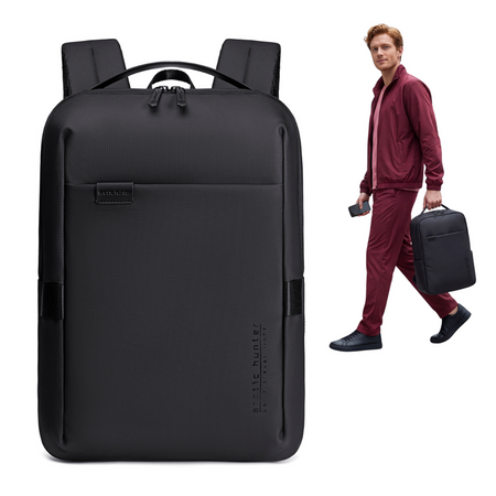 Plecak miejski czarny, biznesowy, wodoodporny, 8,5 l, na laptopa 15,6", elegancki i praktyczny. Arctic Hunter B00574 Black