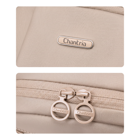 Plecak miejski damski beżowy modny kompaktowy wodoodporny na iPada 10,9"