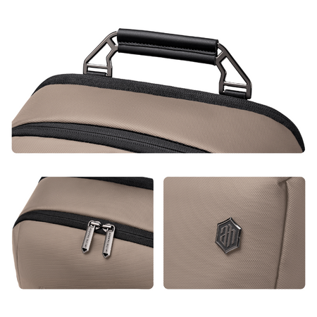 Plecak męski beżowy miejski na co dzień z USB wejściem do pracy na studia B00915 khaki