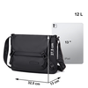 Torebka listonoszka czarna duża na ramię miejska wodoodporna uniwersalna na tablet 9,5 l Arctic Hunter K00528Black