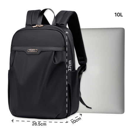 Plecak damski miejski czarny lekki kompaktowy modny na laptop 13 na tablet