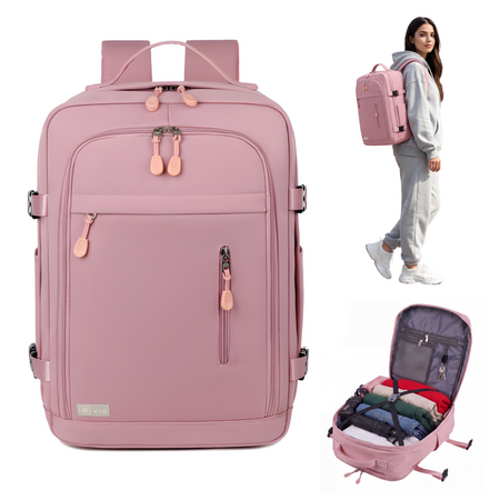 Podróżny plecak różowy bagaż kabinowy 40x30x20 darmowy na pokład WizzAir