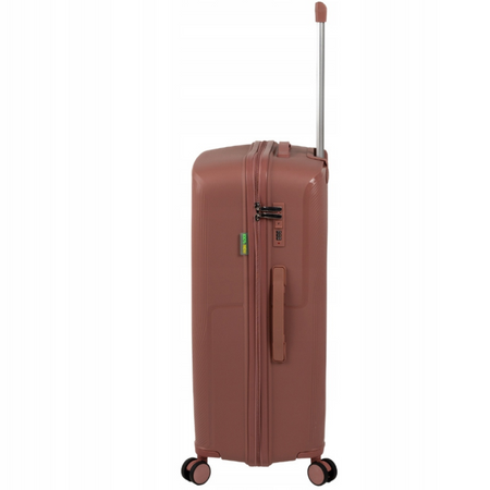 Walizka średnia różowo-złota – modna, na kółkach, podróżna, praktyczna i elegancka Wowbag 7918 M rose gold