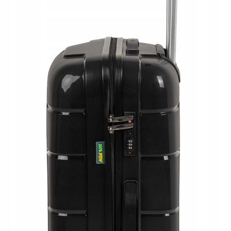 Walizka podróżna duża czarna na kółkach – pojemna, elegancka i wytrzymała do samolotu Wowbag 6910 L black