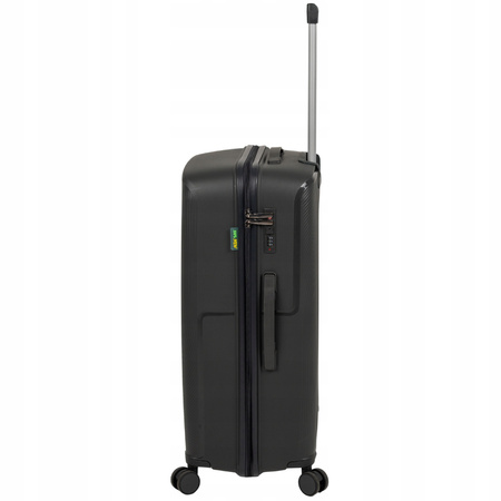 Walizka duża ciemnoszara na kółkach – elegancka, lekka i pojemna walizka podróżna do samolotu Wowbag 7918 L dark grey