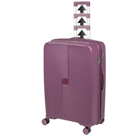Walizka średnia fioletowa – podróżna, wytrzymała, stylowa, na kółkach, idealna do samolotu Wowbag 7918 M purple