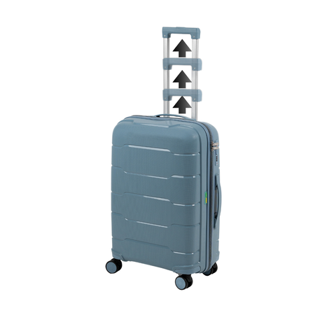 Walizka średnia jasnoniebieska – na kółkach, lekka i stylowa, polipropylen, idealna w podróże Wowbag 6910 M light blue