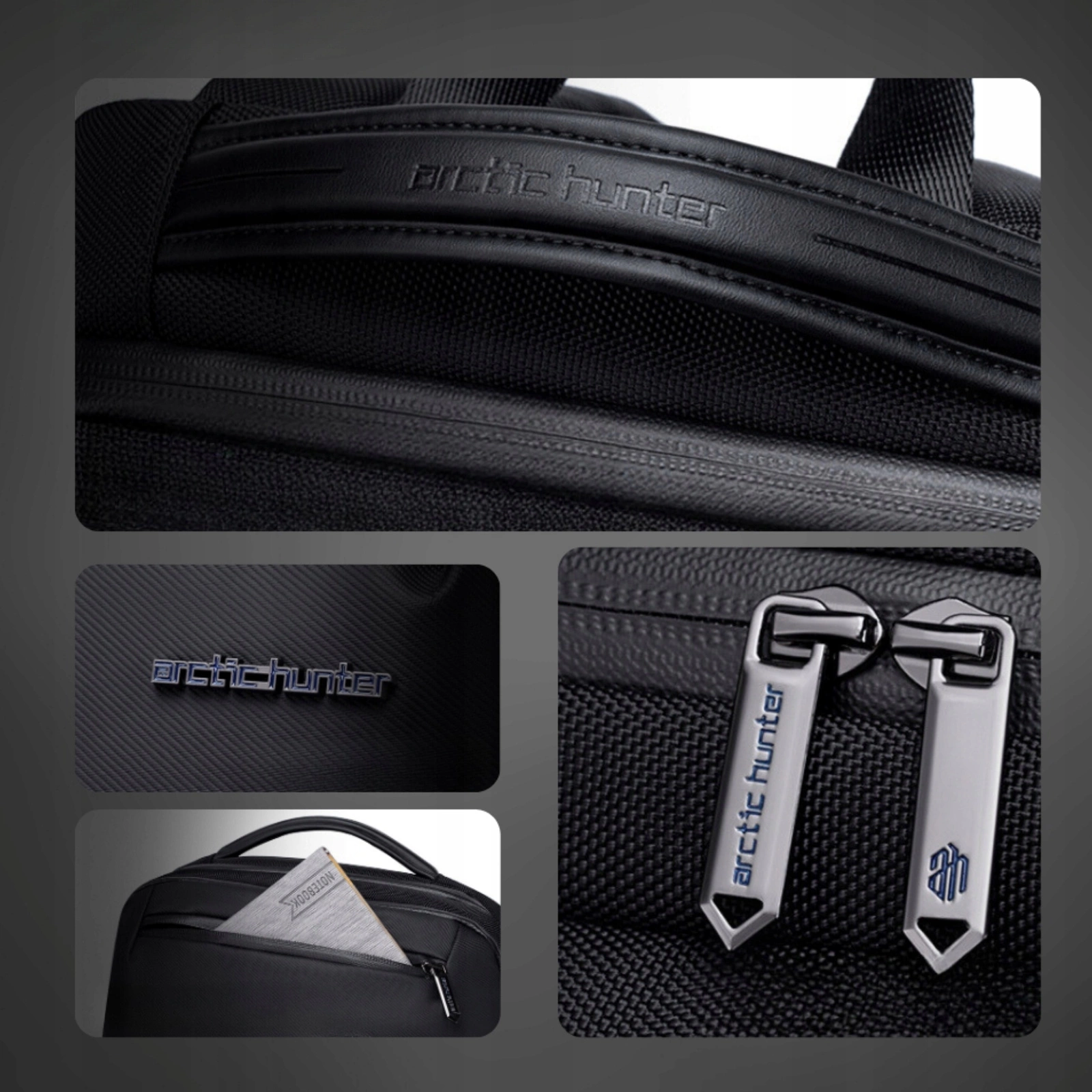 Szary plecak miejski biznesowy, 10 l, na laptopa 15,6", wodoodporny, elegancki i funkcjonalny. Arctic Hunter B00681 Grey pol_pl_Szary-plecak-miejski-biznesowy-10-l-na-laptopa-15-6-wodoodporny-elegancki-i-funkcjonalny-Arctic-Hunter-B00681-Grey-56_5