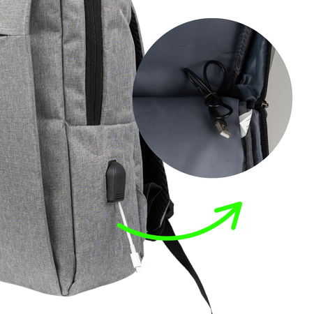Plecak miejski szary materiałowy lekki do szkoły i na studia dla dziewczyn i chłopaków HN212701 grey