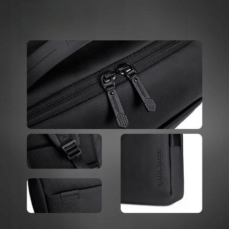 Plecak miejski czarny, biznesowy, wodoodporny, 8,5 l, na laptopa 15,6", elegancki i praktyczny. Arctic Hunter B00574 Black
