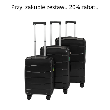 Walizka kabinowa podróżna czarna – elegancka, funkcjonalna, lekka i wytrzymała na kółkach Wowbag 6910 S black