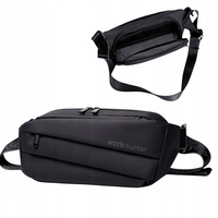 Saszetka nerka męska czarna na ramię wodoodporna miejska stylowa praktyczna nowoczesna 2,8 L Arctic Hunter YB00029Black