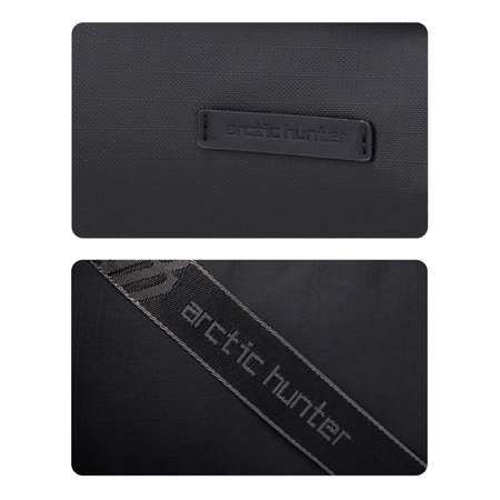 Torebka listonoszka czarna duża na ramię miejska wodoodporna uniwersalna na tablet 9,5 l Arctic Hunter K00528Black