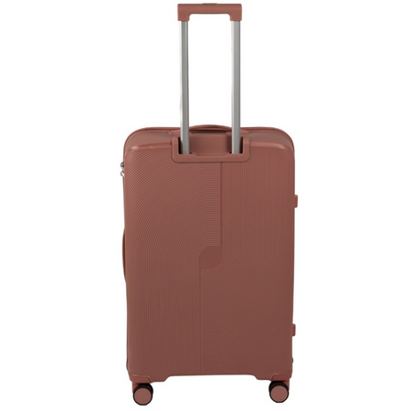 Duża walizka podróżna różowo-złota na kółkach – elegancka i pojemna walizka do samolotu Wowbag 7918 L rose gold