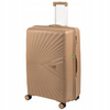 Duża walizka beżowa podróżna na kółkach lekka i wytrzymała walizka do samolotu 100L Wowbag 7905 L champagne