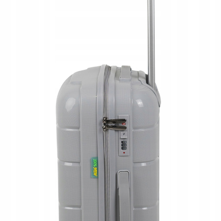 Walizka mała jasnoszara – kabinowa, stylowa, trwała i praktyczna podróżna na kółkach Wowbag 6910 S light grey
