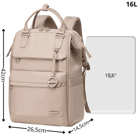 Plecak damski miejski beżowy modny dla dziewczyny do pracy na studia na codzień CHANTRIA CB0788khaki