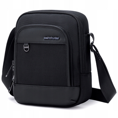 Saszetka męska czarna na ramię torba miejska biznesowa wodoodporna modna stylowa 2,7 L Arctic Hunter K00689Black