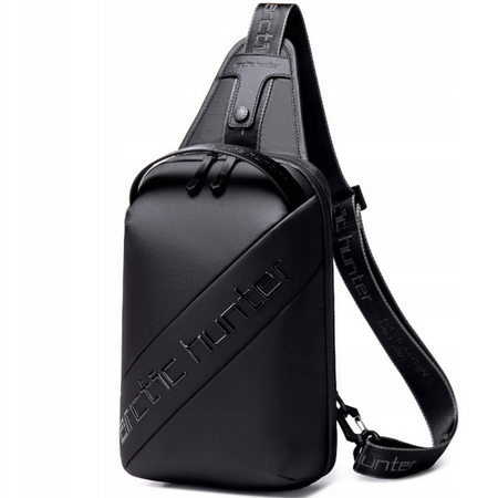 Saszetka na ramię męska damska czarna miejska wodoodporna stylowa funkcjonalna 5,5 L. Arctic Hunter XB00121Black