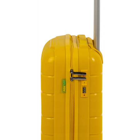 Walizka mała do samolotu żółta – modna, praktyczna, lekka i wytrzymała podróżna na kółkach Wowbag 6910 S yellow
