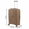 Duża walizka podróżna beżowa na kółkach – lekka, wytrzymała i elegancka walizka do samolotu Wowbag 7918 L champagne