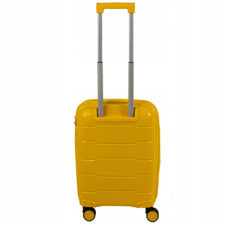 Walizka mała do samolotu żółta – modna, praktyczna, lekka i wytrzymała podróżna na kółkach Wowbag 6910 S yellow