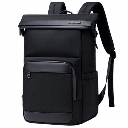 Czarny plecak biznesowy miejski, 18,7 l, wodoodporny, na laptop 15,6", stylowy i pojemny. Arctic Hunter B00684 Black.