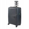 Duża walizka podróżna ciemnoszara na kółkach – lekka i wytrzymała walizka do samolotu 100 L Wowbag 7905 L dark grey
