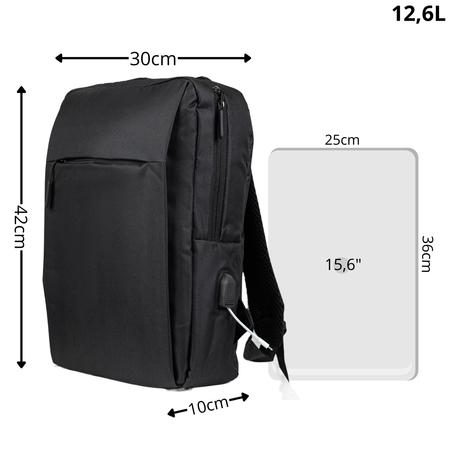 Plecak szkolny czarny materiałowy dla dziewczyn i chłopaków HN212701 black