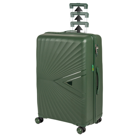 Walizki podróżne komplet 3 szt. ciemnozielone lekkie i trwałe zestaw walizek na kółkach Wowbag 7905 dark green