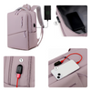 Plecak szkolny liliowy modny do liceum technikum zeszyty laptop 15,6” z USB