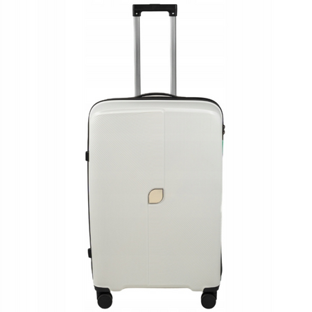 Walizka podróżna duża biała na kółkach – elegancka, lekka i pojemna walizka do samolotu Wowbag 7918 L white