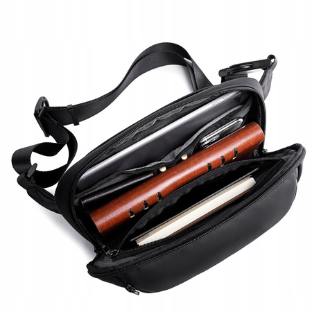 Saszetka nerka męska damska czarna na ramię wodoodporna miejska stylowa funkcjonalna torba 4 L Arctic Hunter Y00561Black