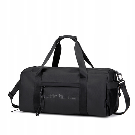 Torba sportowa czarna 25 l miejska, wodoodporna, modna i pojemna na siłownię i podróż. Arctic Hunter LX00537 Black.