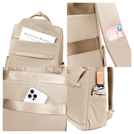 Plecak dla kobiety biznesowy elegancki kremowy do pracy i na studia mieści laptop 15,6”  CHANTRIA CB00628 khaki