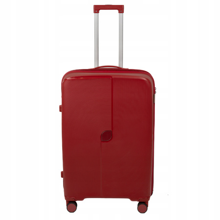 Walizka podróżna duża czerwona na kółkach – lekka, pojemna i elegancka walizka do samolotu Wowbag 7918 L red