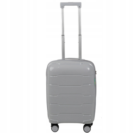 Walizka mała jasnoszara – kabinowa, stylowa, trwała i praktyczna podróżna na kółkach Wowbag 6910 S light grey