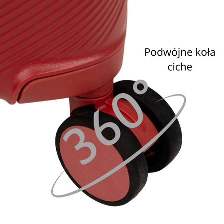 Zestaw walizek podróżnych czerwonych 3 szt. komplet walizek lekkich i eleganckich polipropylenowych Wowbag 7918 Red