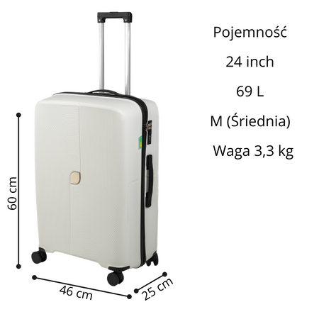 Komplet walizek podróżnych biały 3 szt. nowoczesny zestaw walizek lekkich i wytrzymałych Wowbag 7918 White