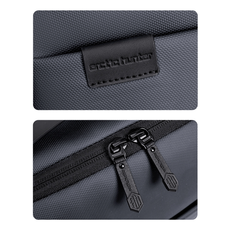 Szary plecak biznesowy miejski, 8,5 l, wodoodporny, na laptopa 15,6", stylowy i kompaktowy. Arctic Hunter B00574 grey