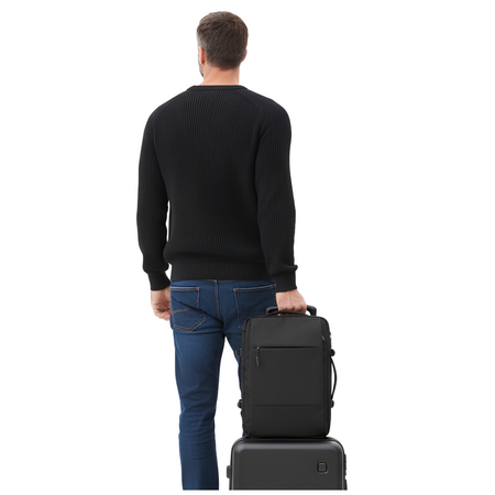 Plecak czarny kabinowy podróżny 50x33x20 na pokład Wizzair LOT VIO WJ8423 black