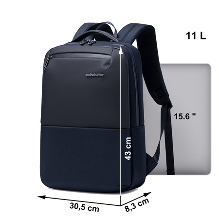 Plecak miejski niebieski, biznesowy, 10 l, na laptopa 15,6", nowoczesny i praktyczny. Arctic Hunter B00681 Blue.