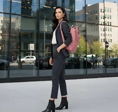 Elegancki plecak różowy damski miejski na laptop modny na studia do pracy