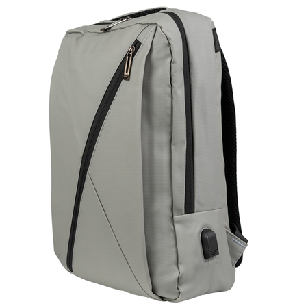 Plecak szkolny młodzieżowy szary z USB, pojemny, na laptop, do szkoły, studiów, pracy i wycieczek Wowbag BK91109 grey