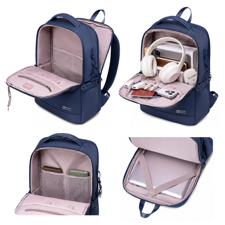 Plecak damski niebieski miejski dla dziewczyny pojemny na studia do pracy