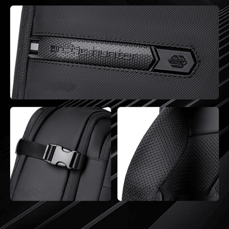 Plecak kompresyjny próżniowy podróżny czarny pojemny 42L wiele kieszeni rozszerzany Arctic Hunter B00866 black