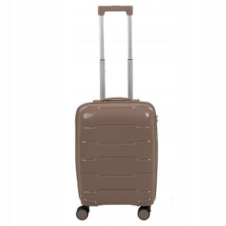 Walizka kabinowa na kółkach beżowa – stylowa, podróżna, lekka i praktyczna do samolotu Wowbag 6910 S champagne