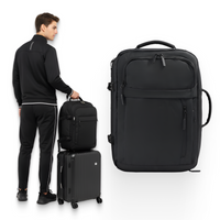 Plecak podróżny do samolotu 50x33x20 czarny kabinowy Ryanair Wizz Air WJ8572C black