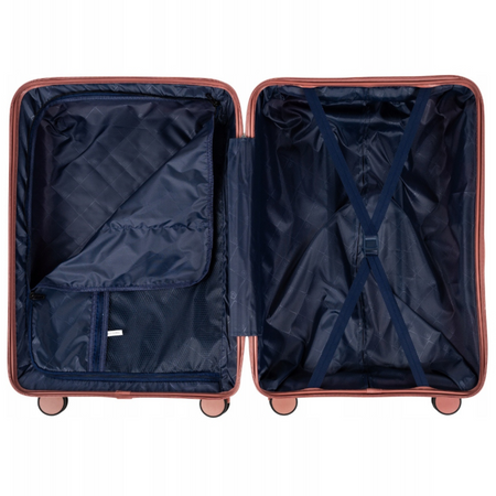 Walizka kabinowa różowo-złota – mała, podróżna, elegancka, modna i praktyczna na kółkach Wowbag 7918 S rose gold